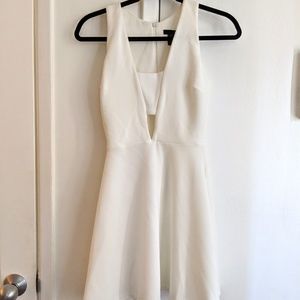 White formal dress with cut-out